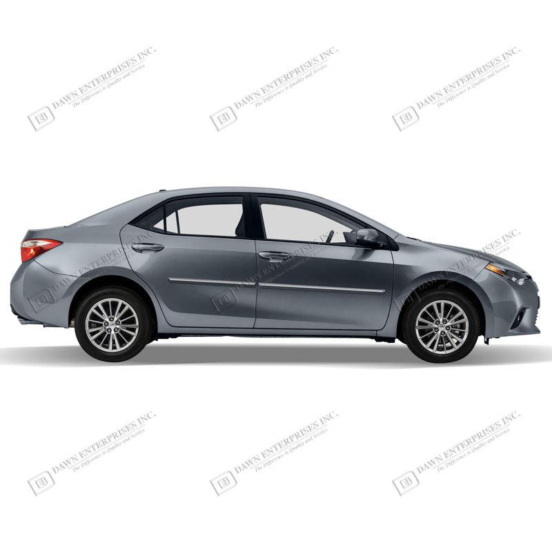 Toyota corolla painted body side mouldings with chrome insert trim 2014