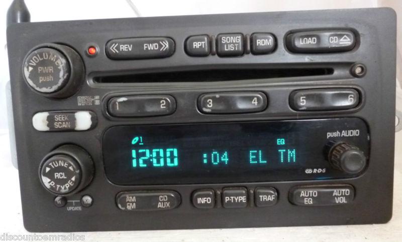02-03 chevrolet gmc trailblazer envoy radio 6 disc cd player uc6 15183816 *