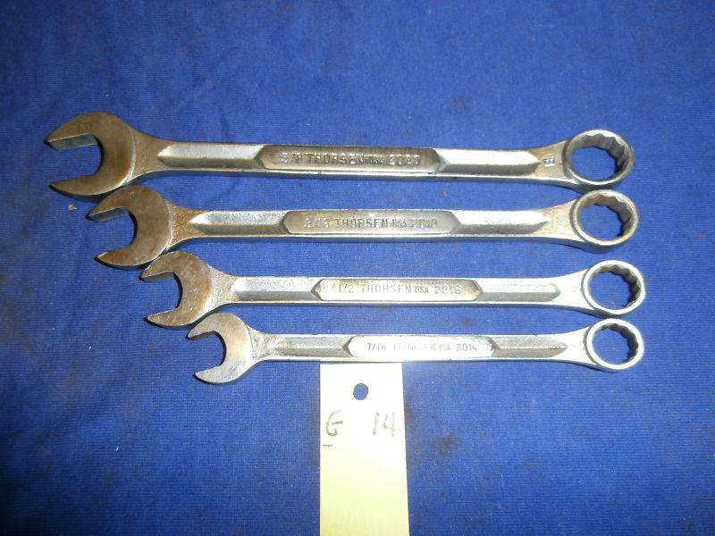  g14  vintage thorsen tools usa  20?? 4 pcs. 12 pt. comb wrenches