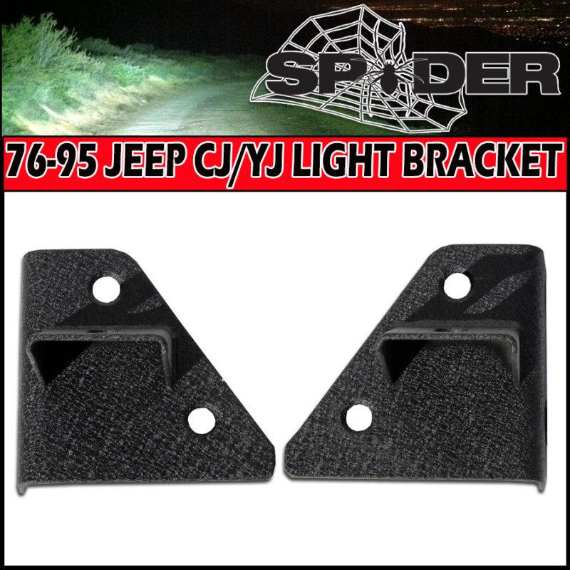 1976-1995 jeep wrangler cj/yj upper windshield mount light brackets for led/hid