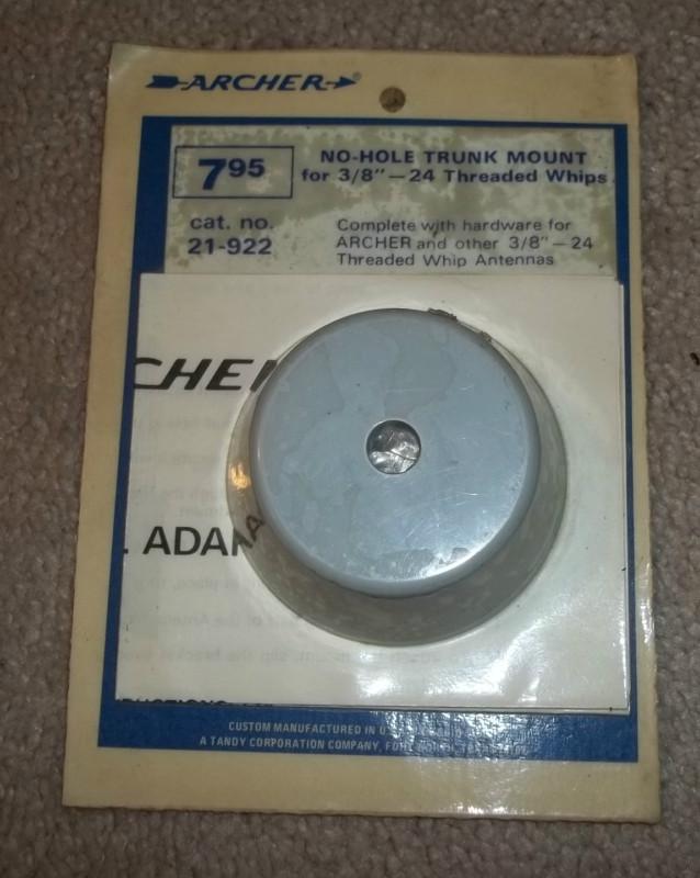 Vintage archer no hole trunk antenna mount! for 3/8" 24 threaded whips
