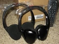 2 *sealed* gm fold flat headphones - rear audio kit w/ remote