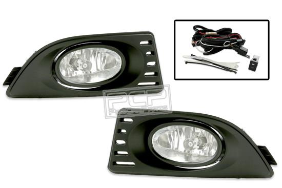 05-06 acura rsx dc5 oem-spec euro clear replacement fog lights set w/switch pair