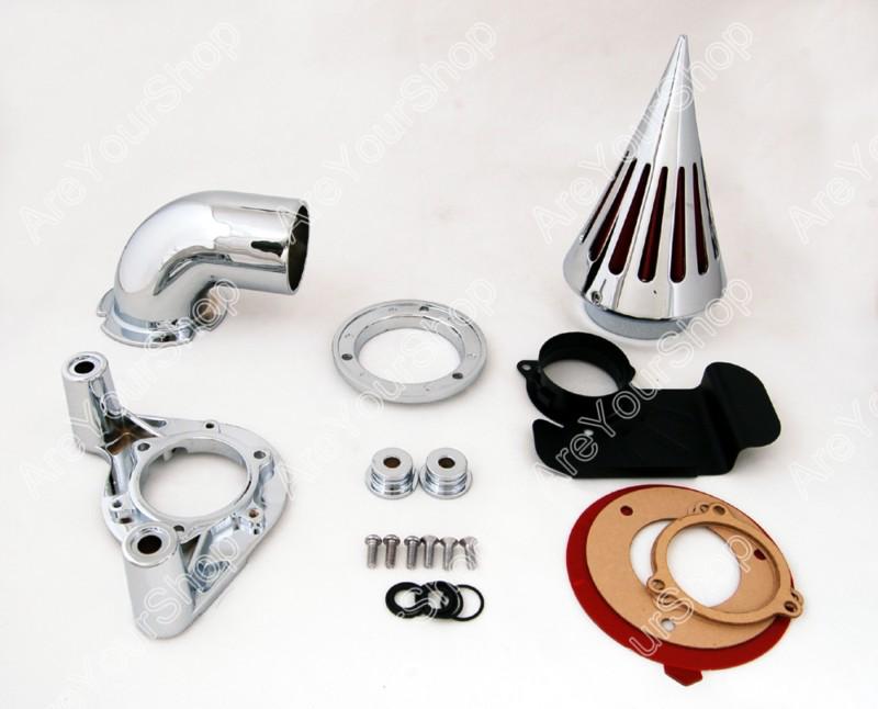 Chrome spike air cleaner intake filter for harley dyna touring models 2008-2012