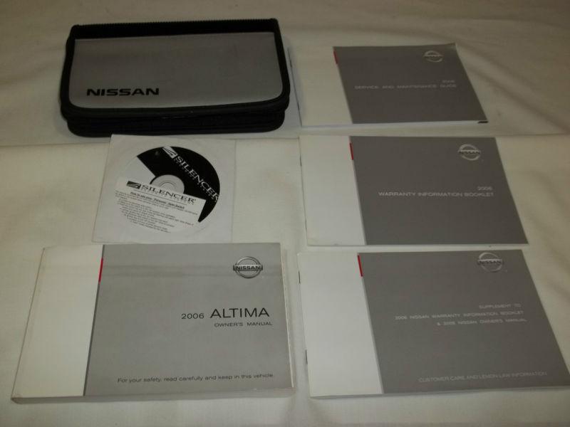 2006 nissan altima owner's manual 6/pc.set + gray & black nissan premium case.