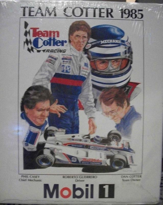 1985 mobil one racing team cotter old poster original