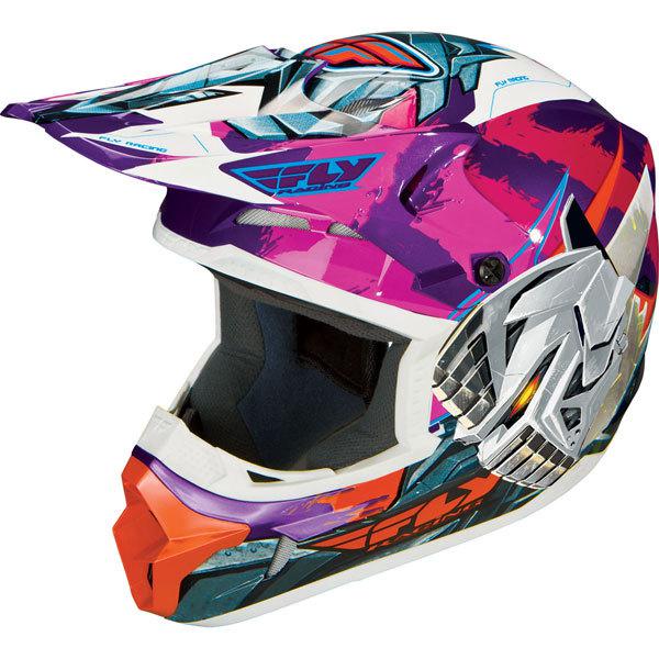 Pink/purple/orange s fly racing kinetic fly-bot youth helmet 2013 model
