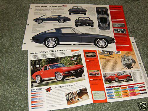 1963 corvette sting ray spec info poster brochure ad 63