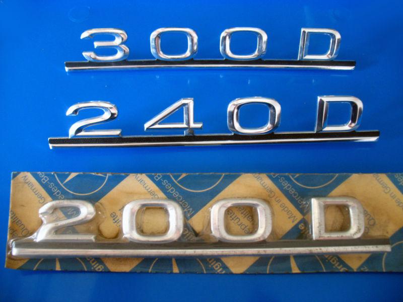 Mercedes benz w123 200d 240d trunk lid emblem designation diesel models