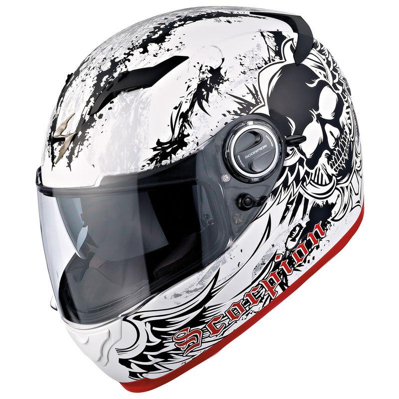 Scorpion exo-500 skull matte white xs motorcycle helmet full face extra small