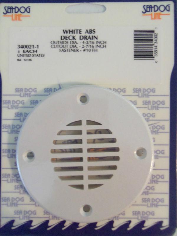 Deck drain plate - o.d. 4 3/16" - i.d. 2 7/16" - white - seadog  340021-1
