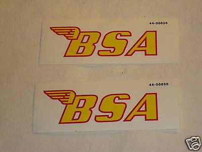 Bsa motorcycle decal for side cover oil tank fenders yellow red