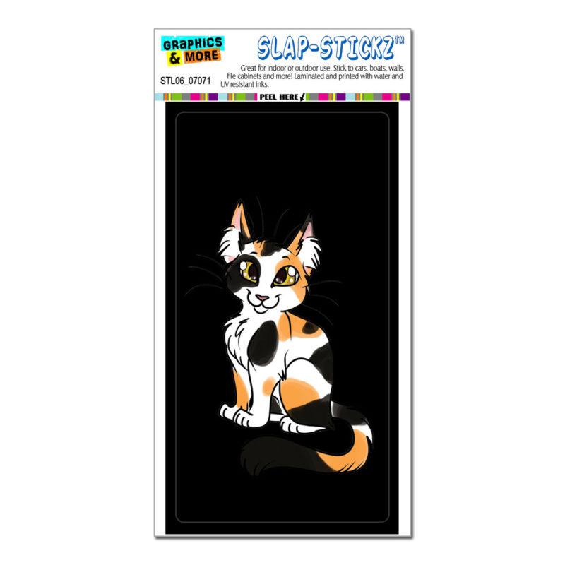 Calico cat on black - slap-stickz™ automotive car window locker bumper sticker