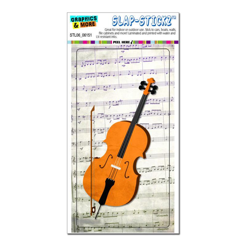 Cello - sheet music notes treble clef - slap-stickz™ window bumper sticker