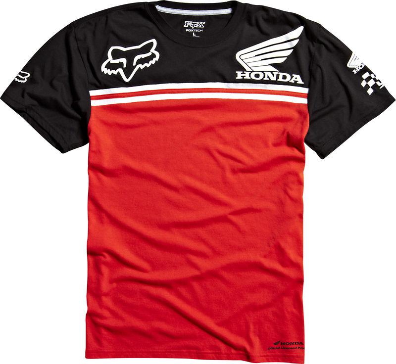 Fox racing race honda tech t-shirt black red tee shirt 2014