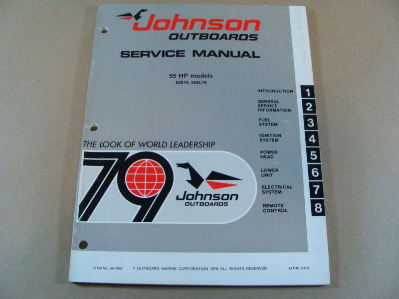 1979 omc johnson 55 hp outboard motor engine service repair manual jm-7907 55e79