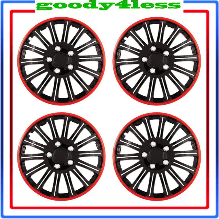 Set of 4 16" cobra chrome black wheel covers hubcaps center hub caps rim tires