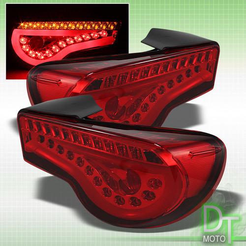 Red 2012-13 scion frs philips-led perform tail lights w/led strip bar left+right