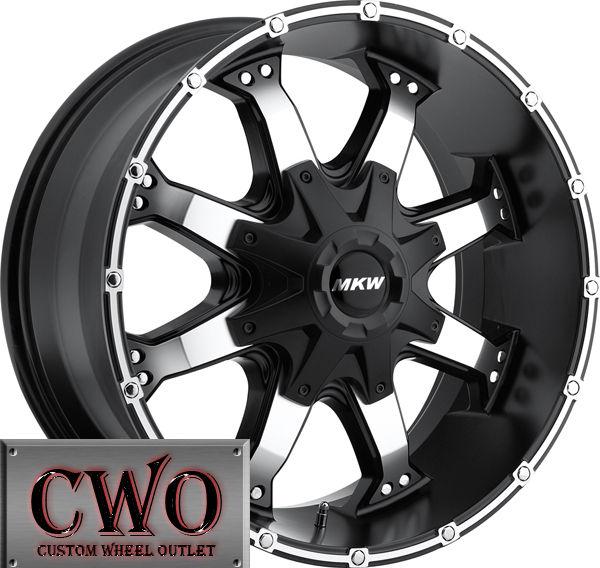 20 black mkw m83 wheels rims 8x165.1 8 lug chevy gmc 2500 hd dodge ram 2500