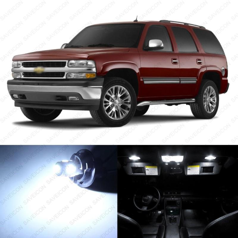 10 x xenon white led interior light package for 2000 - 2006 chevy tahoe