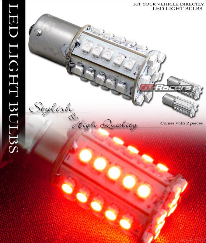 2x red 1156 ba15s 42p smd led rear turn signal light lamp bulbs 1073 1093 1129