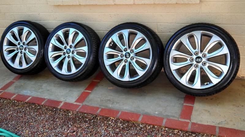 Hyundai sonata 18" alloy oem wheels & tires 2011 2012 2013