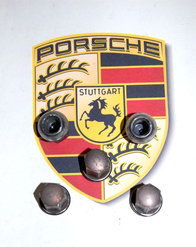 Porsche - 924 944 951 turbo & others - set of five alloy lug nuts - oem!