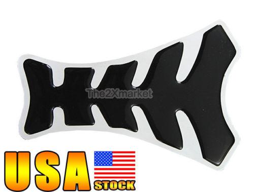 Universal motorcycle tankpad protector black fish bone stickers cbr gsxr yzf zzr