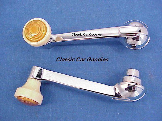 1948 chevy window handles (2) with ivory knobs!
