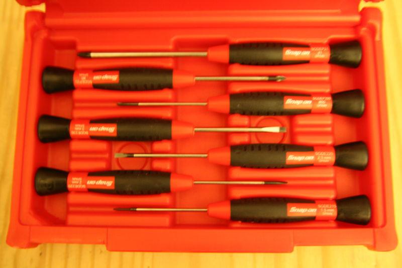 New - snap on tools electronic miniature screwdriver set, flat tip/phillips 7pc 