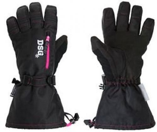 Divas craze womens snowmobile gloves, size medium, black/pink