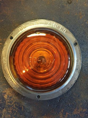 Vintage nos do-ray amber glass flange clearance marker lamp light no.1173 usa