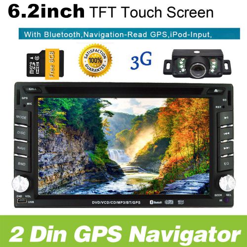 6.2&#034; double 2din car stereo dvd player bluetooth radio gps in dash+backup camera