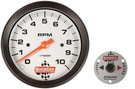 Quickcar 611-6002 3-3/8&#034; tach with remote recall imca dirt racing circle track