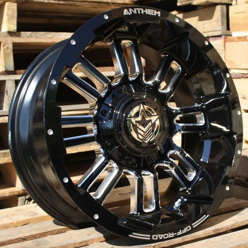 20x9 gloss black anthem enforcer 5x150 &amp; 5x5.5 -12 wheels mud gripper 35 tires