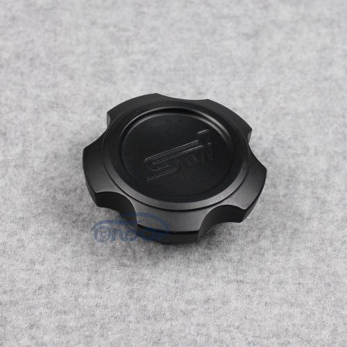 Sti black engine oil fuel filler cap tank cover for subura outback justy wrx