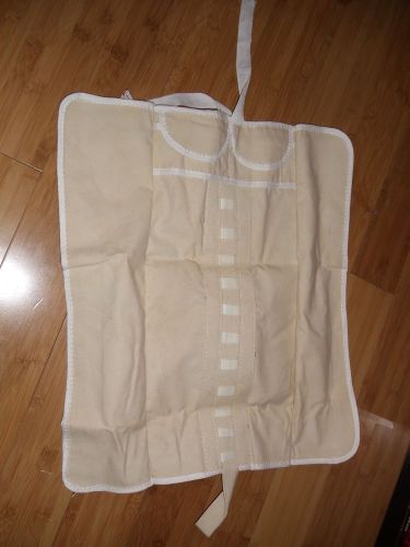 Vintage canvas roll-up surgical tool pouch