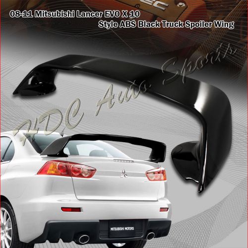 For 2008-2015 mitsubishi lancer evo 10 abs painted black rear trunk spoiler wing