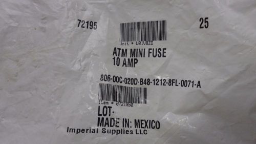 New imperial 72195 atm mini fuse 10 amp red 25 pack