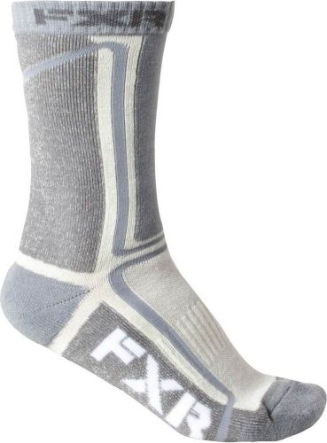 Fxr mission womens 1/2 length athletic socks  white/gray one size fits all