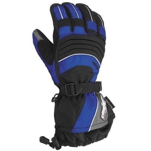 Castle mens blue rizer g5 insulated cold weather snowmobile gloves-large - new
