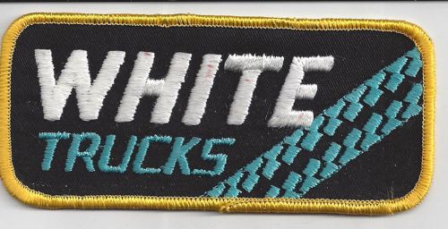 White trucks patch 4-5/8 inches long size vintage iron on embroidered