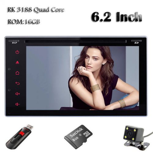 Tablet pc quad-core android 4.4.4 car dvd player gps radio stereo obd2 wifi 3g
