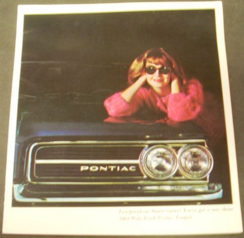 1964 pontiac dealer sales brochure wide-track tempest le mans safari original 64