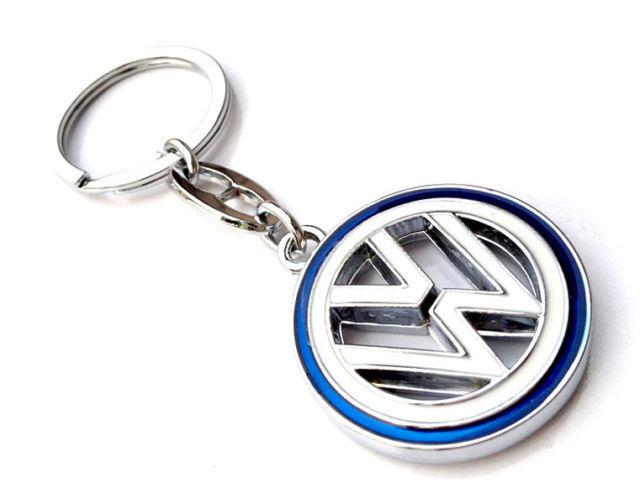 3d chrome plate keyrings key fob chains car logo double sided fit vw volkswagen