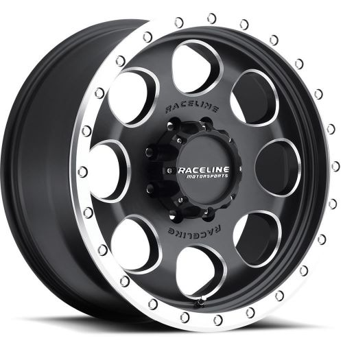 18x9 black machined raceline havoc 925d 5x5 +20 wheels 255/60/18 tires