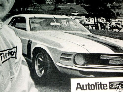 1970 ford mustang boss 302 / parnelli jones/autolite ad-poster/sign/gt/v8 engine