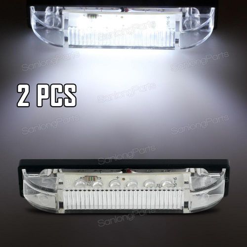 2x led light 4&#034; utility light bar clear lens white led marker light sealed 2wire