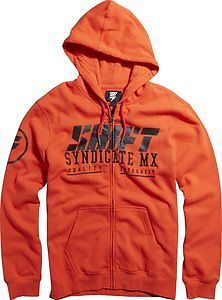 Shift stockade mens zip up fleece hoody blood orange/black