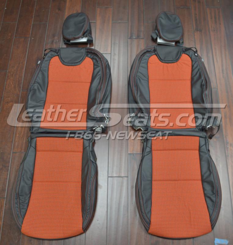 2010 - 2013 chevrolet camaro houndstooth custom leather seat upholstery covers